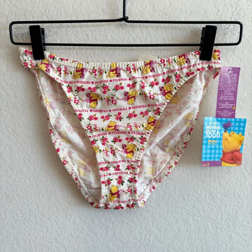 DISNEY Vintage Winnie The Pooh Adult Cotton Bikini Panties Womens 6 NWT